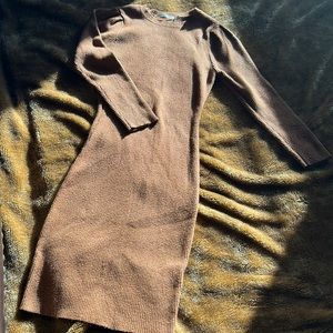 SMALL MI AMI SHIMMER SWEATER DRESS- AUBURN